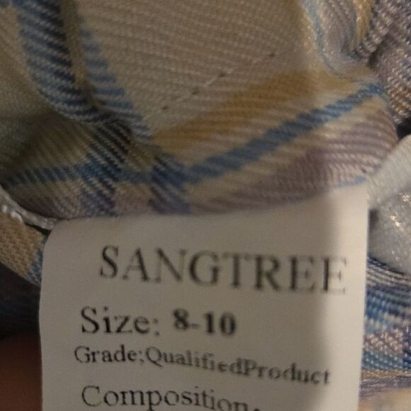 Plaid Pleated Skirt - Blue and Cream - Picture 2 of 3